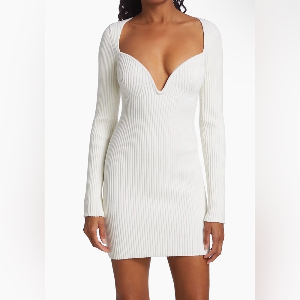 New! GAUGE81 Mija Ribbed Merino Wool Blend Mini Bodycon Dress 🤍 XS - Picture 7 of 16